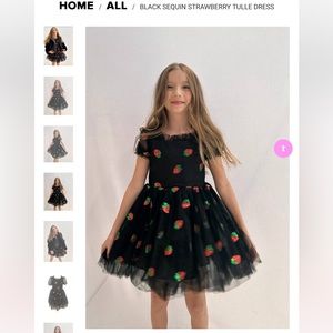 NWT Lola + The Boys Black Strawberry dress